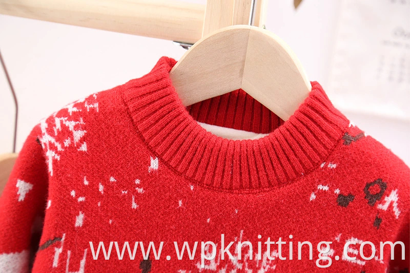 Winter Pullover Baby Clothes Thick Striped Christmas Fashion Baby Sweaters